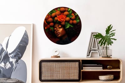WallCircle - Wandcirkel - Muurcirkel - Vrouw - lychee - exotisch - Aluminium - Dibond - 60x60 cm - Binnen en Buiten