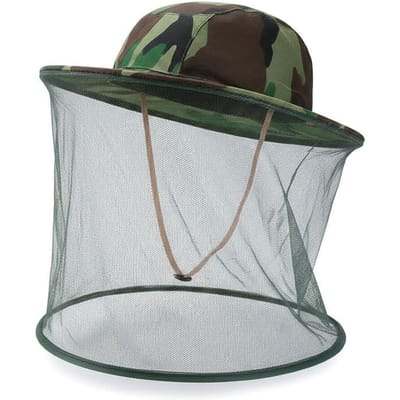 Chapeau de protection pour apiculteur Camouflage avec filet pour le visage Protection faciale Anti-moustiques Voile Pour apiculture Pêche Randonnée Plein air vert