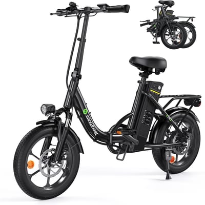 isinwheel U4 elektrische fiets voor volwassenen, 250W 36V 10,4Ah accu 16  Step-Thru Commuter E-bikes voor volwassenen en tieners zwart