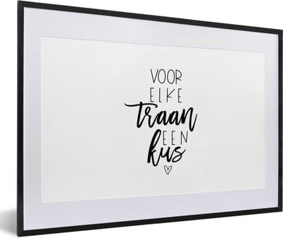 Fotolijst incl. Poster - Beterschap - Spreuken - Kus - 60x40 cm - Posterlijst