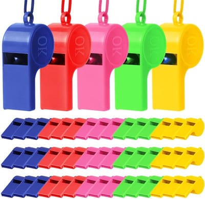 Plastic Fluit voor Scheidsrechters, Sport en Training - Inclusief Lanyard voor Kinderen en Veiligheid bij Noodgevallen
