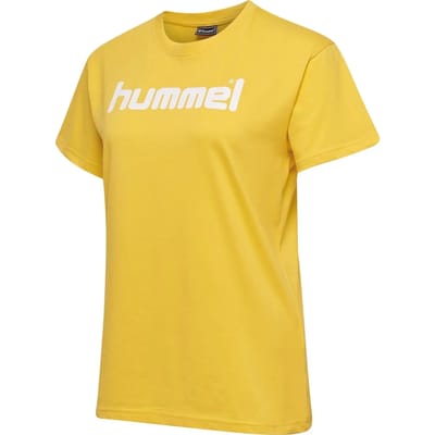 HUMMEL Dames T-shirt Training Korte mouwen Top Sport Ronde hals Getailleerd Bovenstuk Katoen
