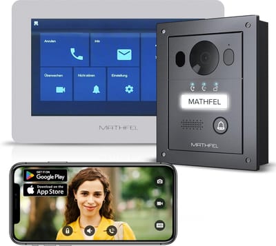 Video Deurintercom Systeem met 7 Inch Monitor en Wifi, 4-Draads