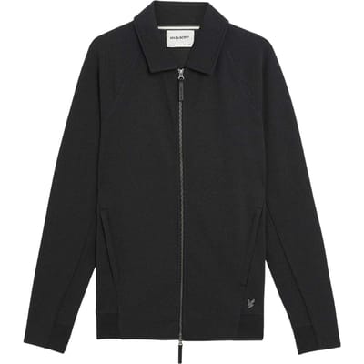 Lyle & Scott Herenjas met volledige ritssluiting, interlock, normale pasvorm (Zwart)