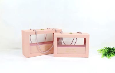 Luxe Transparant Cadeaudoos - 24*16*8.5 cm - Roze - Geschenk doos - Verjaardagscadeau doos - Huwelijkscadeau doos - Valentijnsdag cadeau doos
