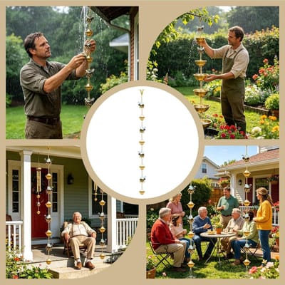 Regenketting - Waterafvoer - Tuin Decoratie - Gouden Vleugels - 130 cm - Goudkleurig