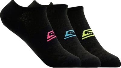 Skechers 3pk Womens Microfiber Non Terry No Show, Vrouwen, Zwart, Sokken, maat: 37-41