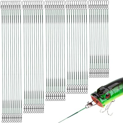 Set van 50 stuks staal leiders voor snoekvisserij in 5 maten, onmisbare accessoires voor roofvis, karper en zoet- en zoutwater vissen