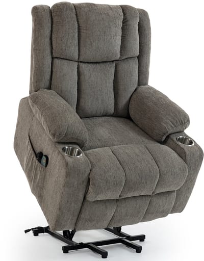 Sweiko Elektrische Massagestoel - Fauteuil - Met opstahulp - Warmtetherapiefunctie - 2 bekerhouders - Lichtbruin