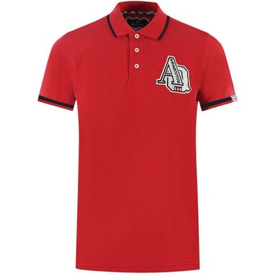 Aquascutum Unisex Volwassen AQ 1851 Geborduurd Tipped Polo Shirt (Rood)