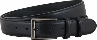 Landley Leren Nette Pantalon Riem - Dames en Heren - 35 mm - Premium Volnerf Leer - Kostuum Riem - Zwart - Lengte totaal 115 cm / Riemmaat 95