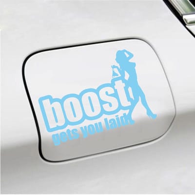 Bumpersticker - Boost Get You Laid - 13 X 18 - Licht Blauw