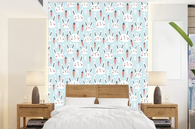 Behang - Fotobehang Konijn - Dieren - Kind - Breedte 165 cm x hoogte 220 cm