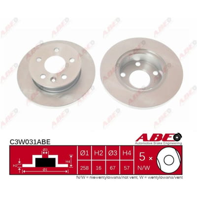 Remschijf ABE C3W031 voorkant, compleet, 1 Stuk