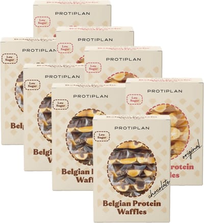 Protiplan | Mix Belgische Wafels | Voordeelpakket | 4 x 25 gram4x 30 gram | Koolhydraatarme Wafel | Snel afvallen zonder hongergevoel!