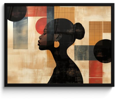 Poster in lijst - Fotolijst 70x50 cm - Posters - Zijaanzicht - Vrouw - Vormen - Posterlijst zwart - Decoratie - Wanddecoratie woonkamer - Muurdecoratie slaapkamer