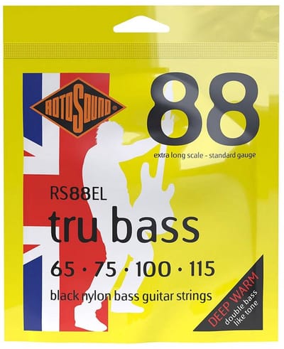 Rotosound RS88EL Tru Bass 88 Snarenset Basgitaar Black Nylon Flatwound Extra Long Scale (065-115)