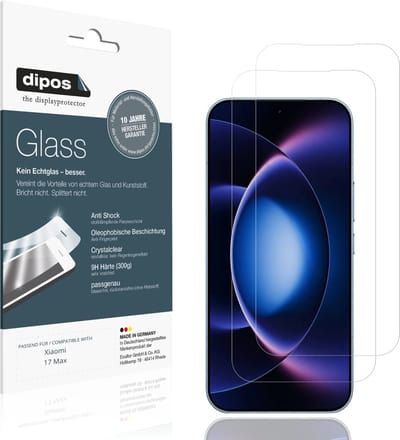 dipos – 2x Pantserfolie geschikt voor Xiaomi 17 Max | 9H Screenprotector
