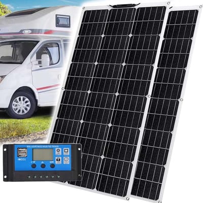 Zonnepaneel Starterkit - Off-grid Energie - Energie Opwekken - Semi-flexibel Ontwerp - 800 Watt - Zwart