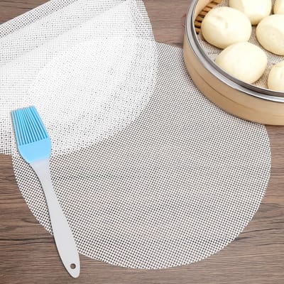 Siliconen Dempermat - Ronde Stoommat - Dim Sum Koken - Geperforeerd Ontwerp - 28 cm Diameter - Wit