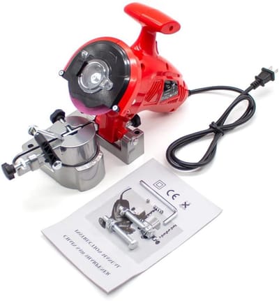 Elektrische Kettingslijper - Tafelmodel Slijper - Kettingen Scherp Maken - Krachtige 250W Motor - 100mm Schijf - Grijs