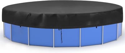 Allecta - Zwembadafdekking rond 460cm | Afdekzeil met UV-bescherming | 420D Oxford materiaal | Zwart
