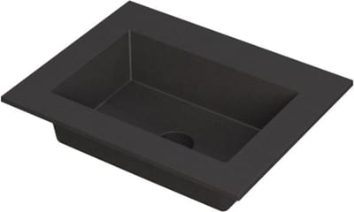 INK® Kraft wastafel quartz enkele bak zonder kraangat 60x45x1cm, zwart