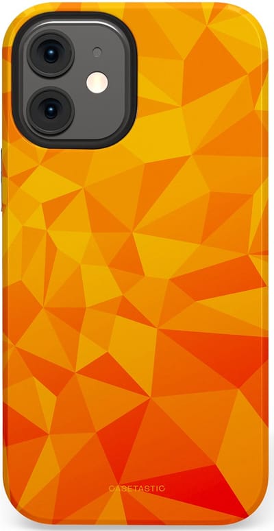 Casetastic Hoesje Geschikt voor Apple iPhone 12 Mini - Stijlvolle Beschermende Duo-layer Case - Citrus Polygoon