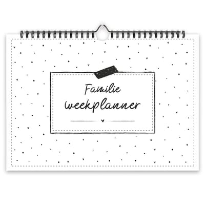 Fyllbooks - Familieplanner - Familiekalender Universeel en Ongedateerd - A4 Formaat - Zwart Wit