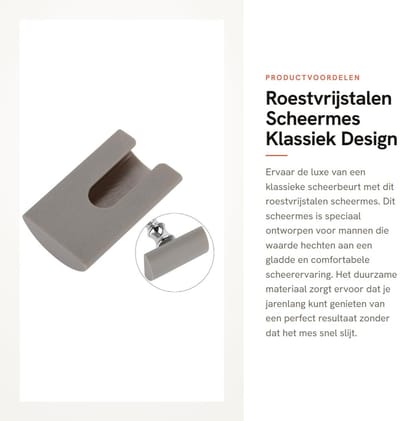 Dailygoods- Scheermes Roestvrij staal - Veiligheidsscheermes - Dubbele rand - Duurzaam - Klassiek design - Handgreep met harsmateriaal - Veiligheidsmes