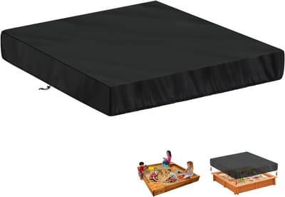 Zandbakafdekking 200x200x20cm Zandbak Afdekzeil Waterdichte Zandbakzeil met Trekkoord 420D Oxford-Stof Zandbakhoes Zwembadhoes Winddicht Beschermhoes voor Zandbak Zwembad