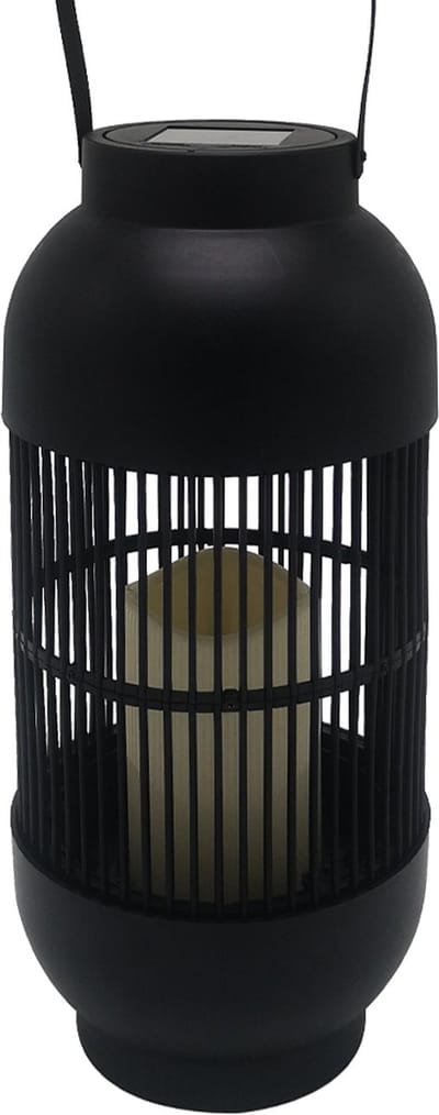 Solar Buitenlamp - Tafel- en hanglamp Matisse - Met vlameffect - Ovaalvormig ontwerp - Tuinverlichting op zonne-energie - Zwart