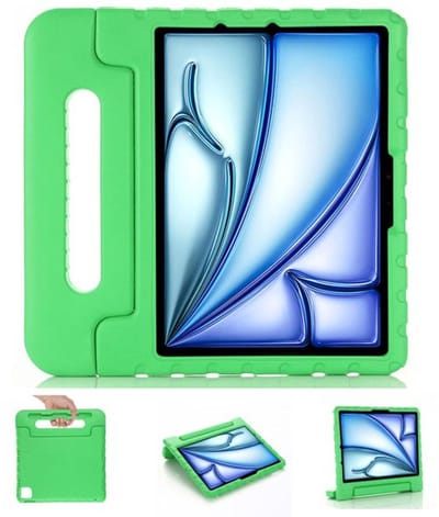 Solidenz Kinder Hoes - Geschikt voor iPad Air 11 inch (M4 / M3 / M2) en iPad Pro 11 inch (M5 2025 / M4 2024) - Shockproof Kinderhoes - Kindvriendelijk Hoesje - Groen