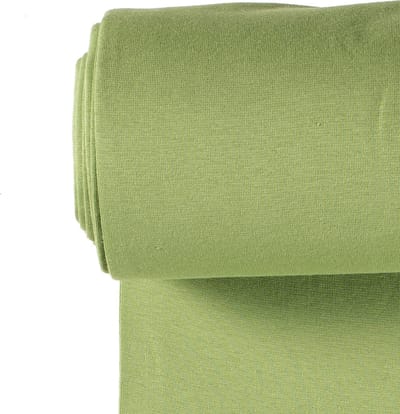 Boordstof Uni Rondgebreid 35 cm per Meter – Appel Groen – Elastische Boordstof voor Mouwen, Hals & Taille