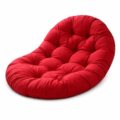 Jurrys Stoelkussen - Buiten - Binnen - Tuin - 80cm x 110cm - Rond - Schommel - Egg hangstoel - Zitkussen - Rood