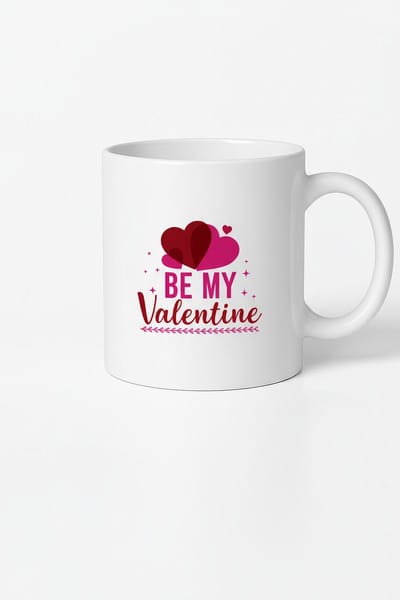 Valentijn Mok "Be My Valentine" met Romantische Harten Print - Perfect Cadeau