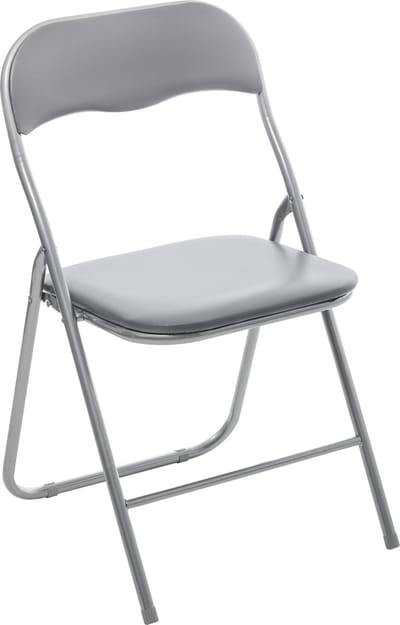 5Five Klapstoel met pvc zitting - grijs - 44 x 48 x 79 cm - metaal - Bijzet stoelen - Inklapbaar