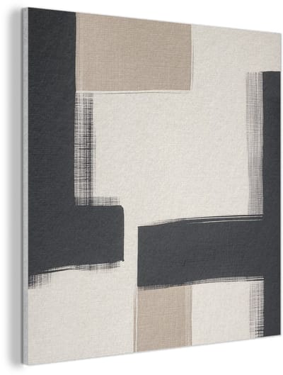 Akoestisch wandpaneel 40x40 cm - Vilt schilderij Zwart - Abstract - Japandi - Akoestische panelen - Geluidsdempende wanddecoratie - Geluidsisolatie woonkamer - Muurdecoratie geluidspanelen