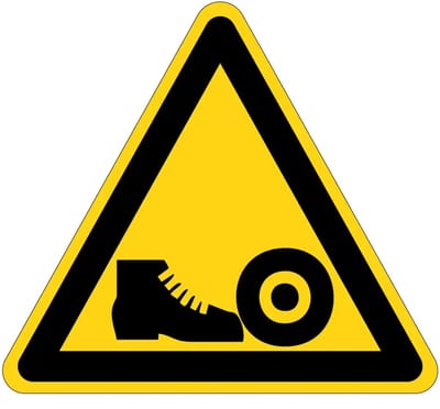 Gevaar voor voeten waarschuwingsbord | gecoat dibond materiaal | 15 cm