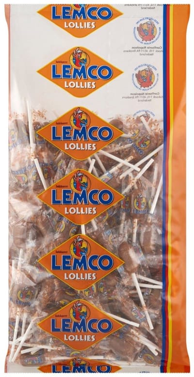 Lemco | Knots Salmiak lollies | 150 stuks | Omdoos 5x