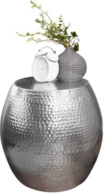 Bijzettafel PETRO aluminium zilver 42 cm