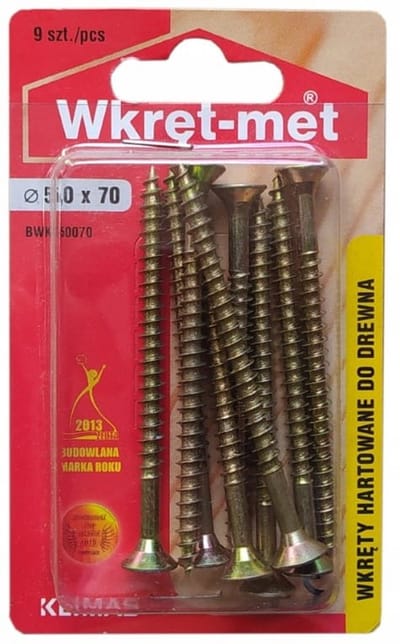 Wkręt-met - Hardhouten Schroeven - 5x70mm - PZ2 - Goudkleurig