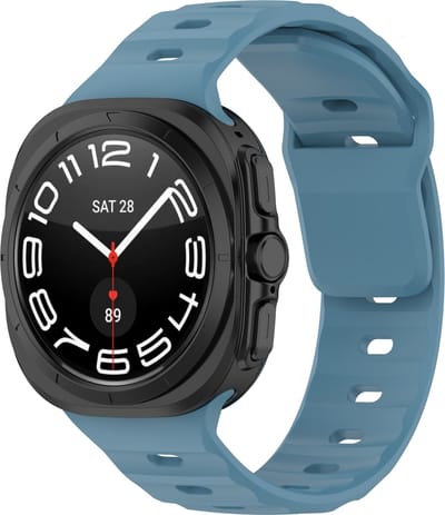By Qubix - Compatible Samsung bandje - Solid Sportband - Grijsblauw - Geschikt voor Samsung Galaxy Watch Ultra / Ultra 2 - 47mm