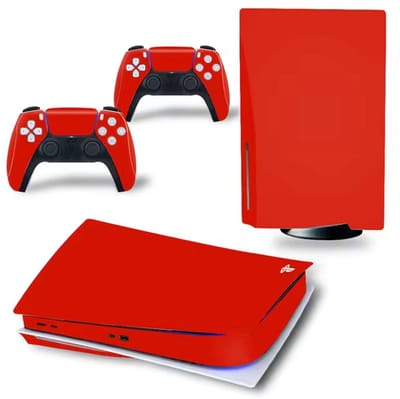 Gadgetpoint - Console & Controller Stickers voor PS5, PlayStation 5 - Performance Gaming Skin - Bescherming Accessoires - Carbon - Rood