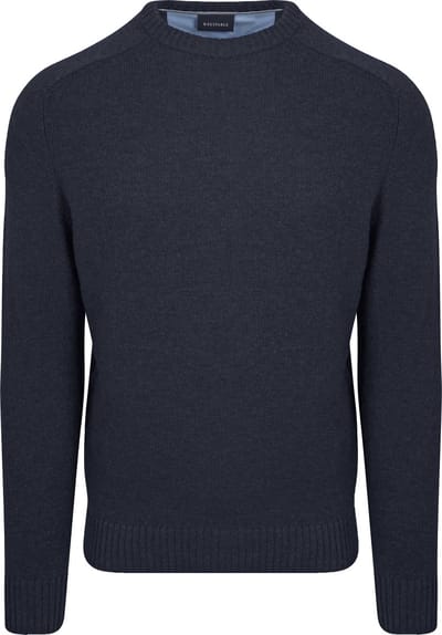 Suitable Lamswol Trui Ronde Hals Donkerblauw (navy) - Maat M - Heren - Pullover - Sweater
