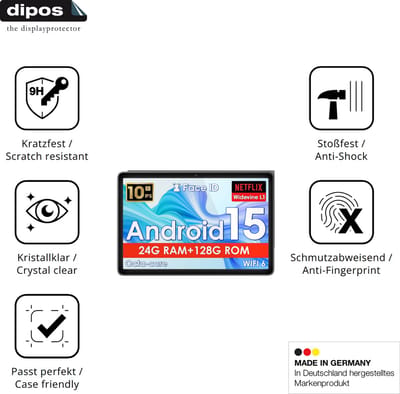 dipos – 2x Pantserfolie geschikt voor Mentume K80 10.1" | 9H Screenprotector