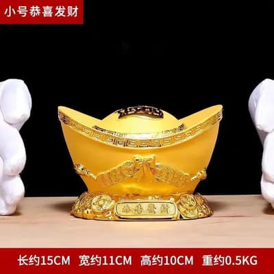Gouden Staaf Spaarpot Hars Moderne Kunst Beeldhouwwerk Grote Capaciteit Huisdecoratie Spaarpot Kinderen Munt Cadeaubox yellow