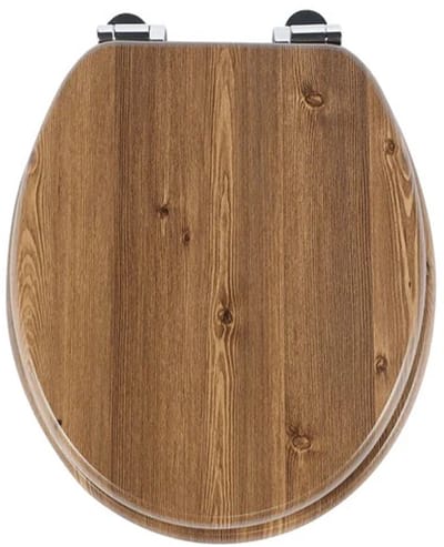 Namajunas - WC-brillen - Wc bril softclose - Toilet bril - Universele vorm WC Bril - MDF hout - Antibacterieel - Knoopjes Hout - Met Deksel - RVS Bevestiging - Easy Clean - Snelle montage en demontage - Inclusief Bevestigingsmateriaal
