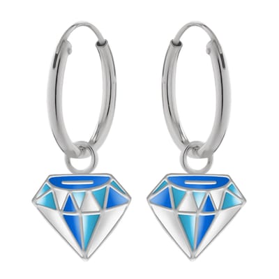 Zilveren oorhangers meisjes - oorbellen met blauwe hanger