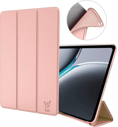 Hoes geschikt voor Oppo Pad 3 Pro / OnePlus Pad 2 / OnePus Pad Pro 12.1 – Smart Cover met Tri-Fold Stand – Schokbestendig – Auto Wake/Sleep – TPU Backcase – Rose